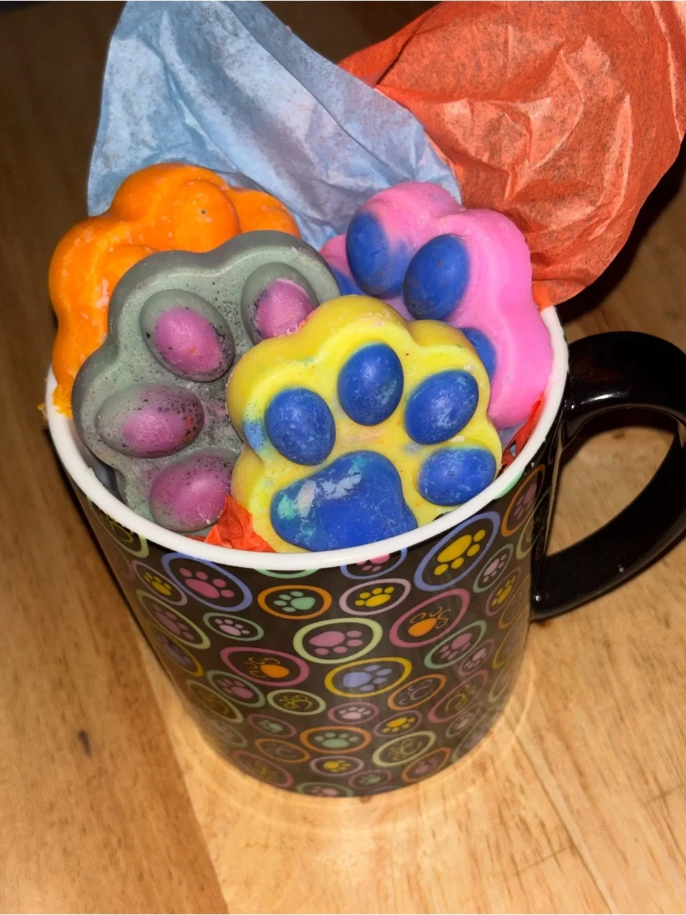 Colorful Paw Print Wax Melts - Multi-Color Scented Melts